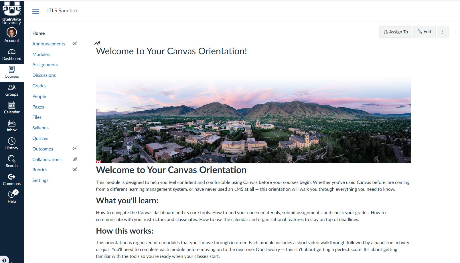 Canvas Orientation home page