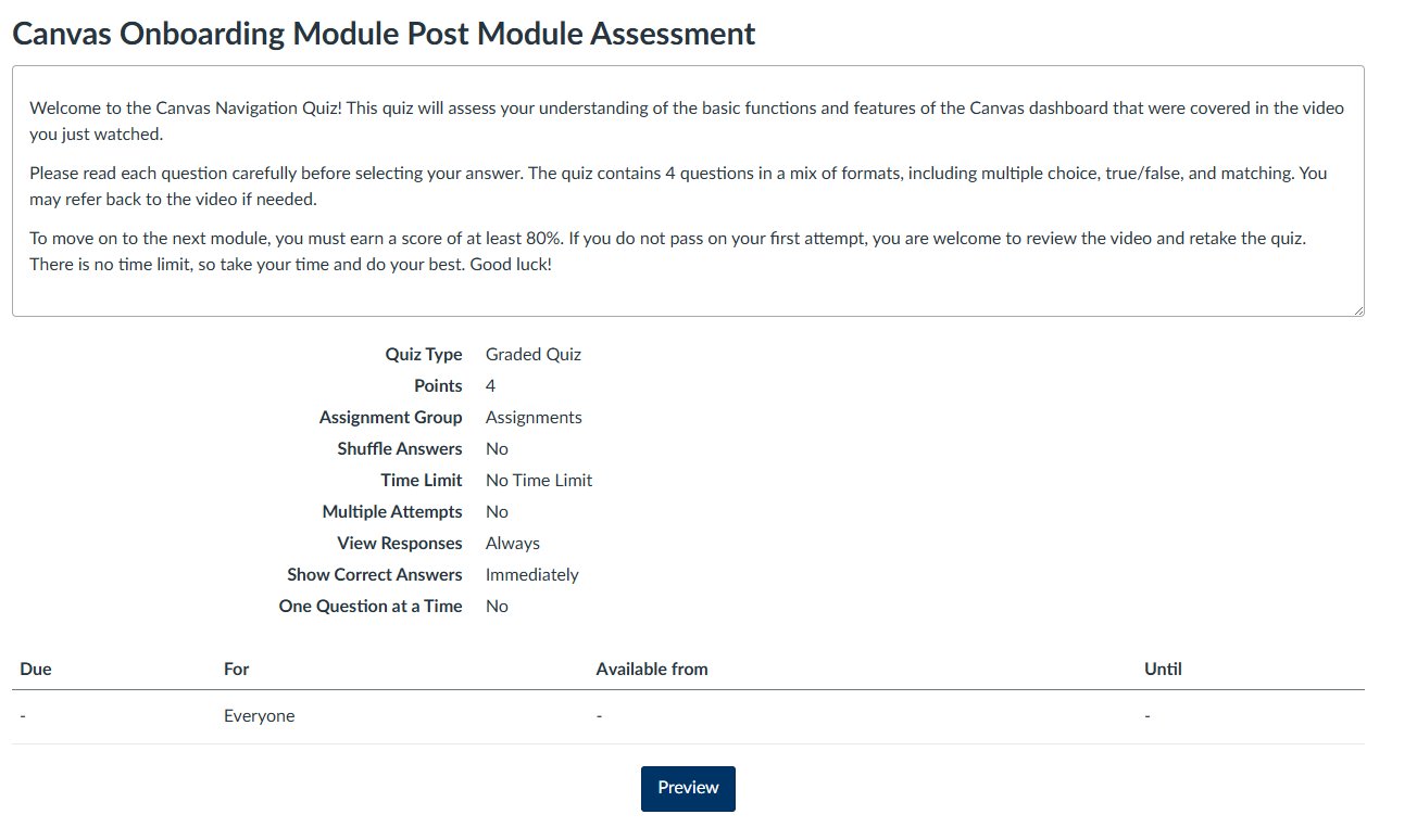 Post-module assessment quiz
