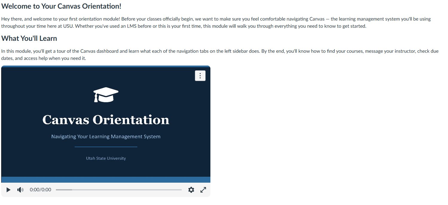 Canvas Orientation instructional video